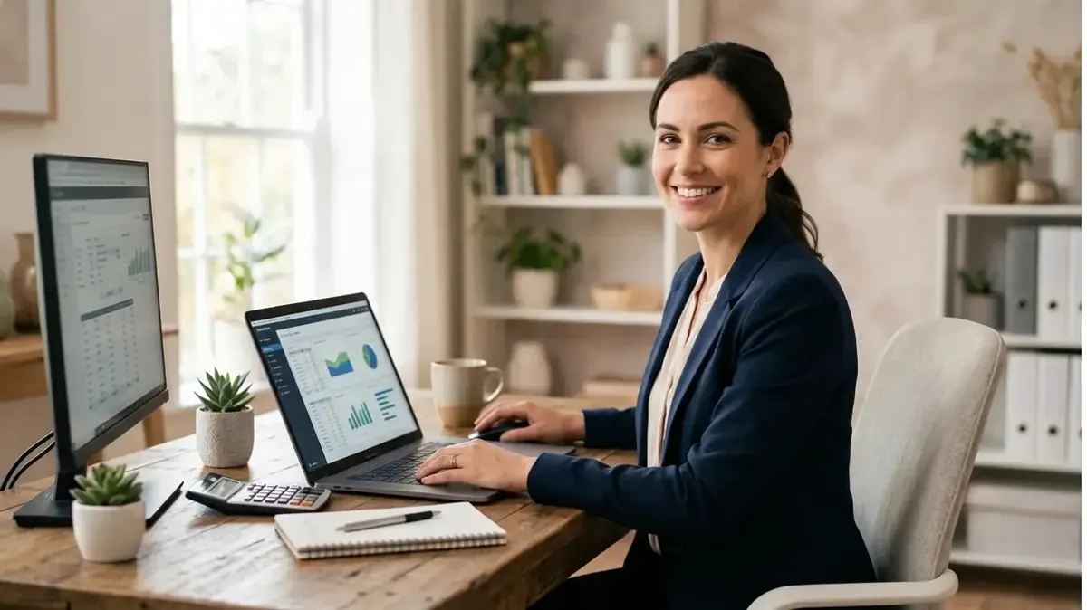 Real estate VA reviewing analytics and reporting for agency clients