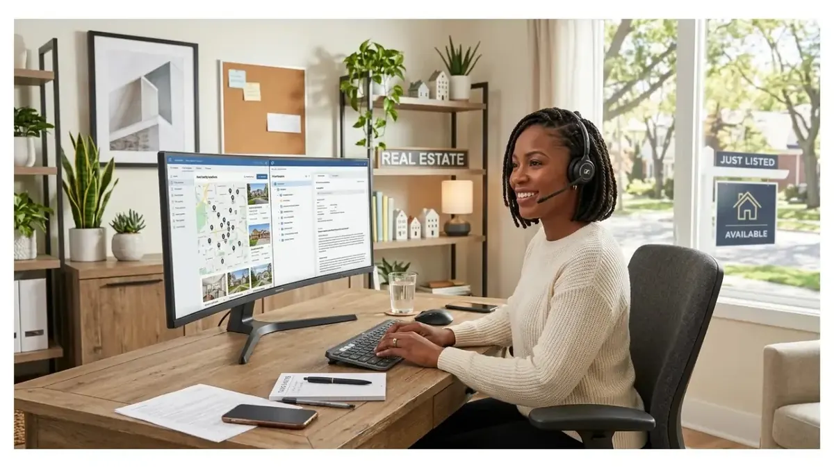 Real estate VA updating CRM listings and property records